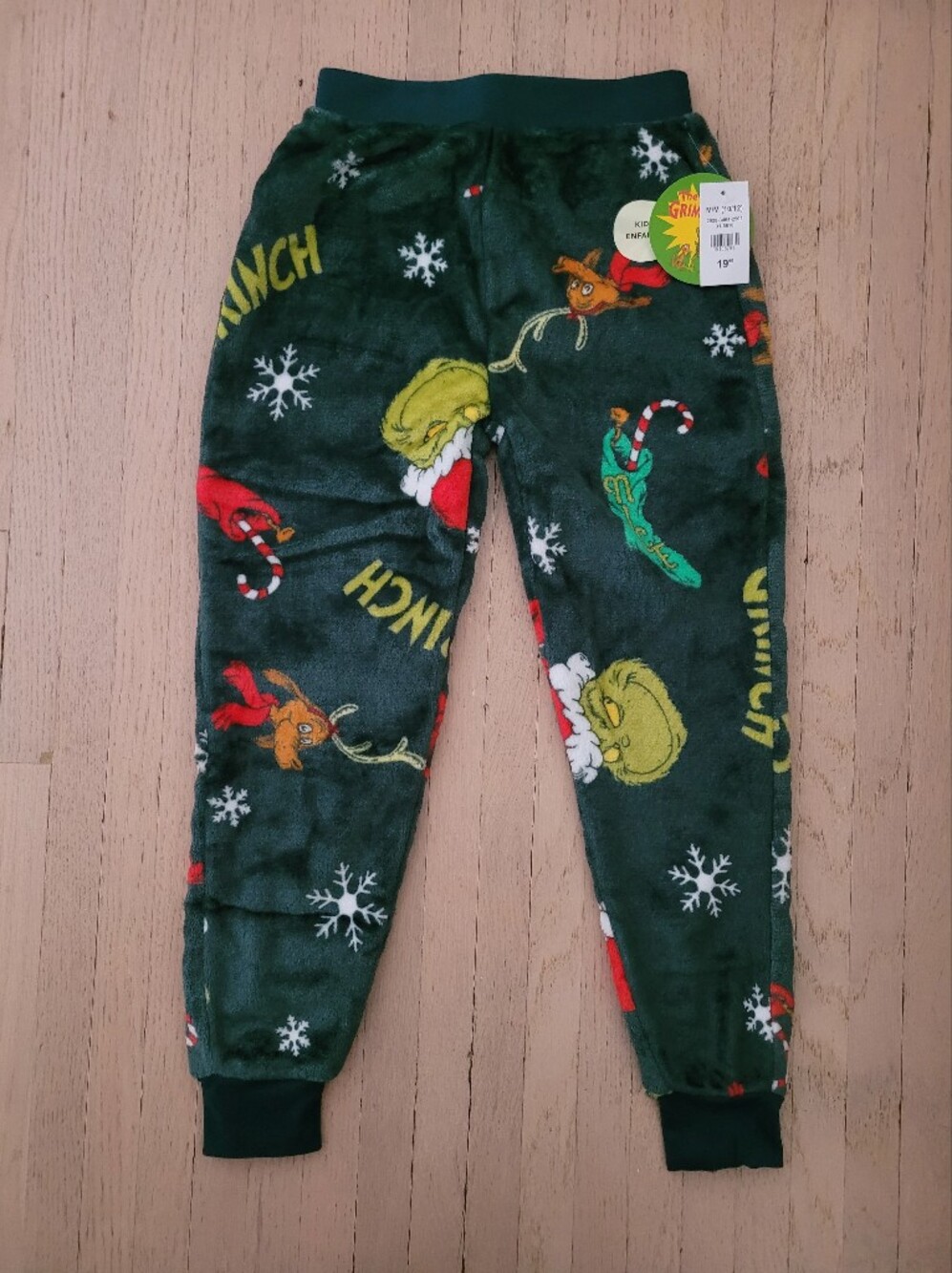 Dr. Seuss Green Grinch Holiday Fleece Pajama Pants girl's size 10-12